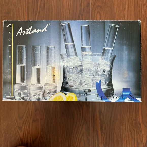 NEW! Hand Blown Crystal 7 Piece Drinkware Set - Picture 2 of 5